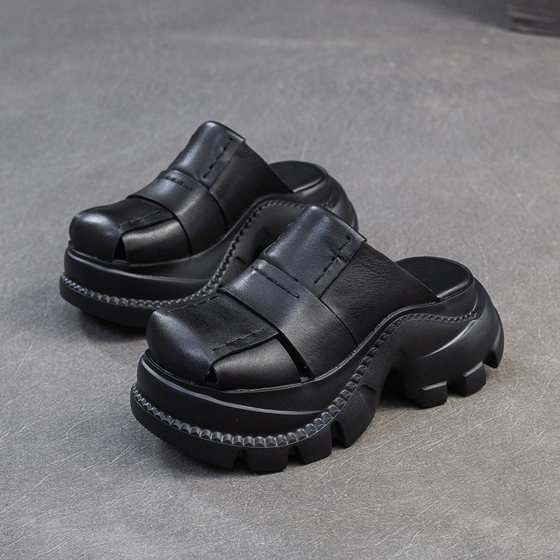 Women's Thick Bottom Increased Toe Cap Lazy Fashion Slippers