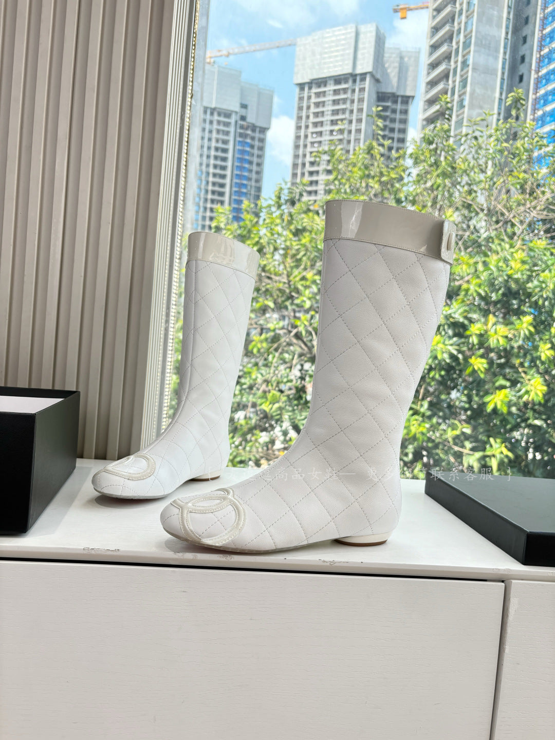 Female High Round Head Thick Knee-high Women's Fashion Shoes