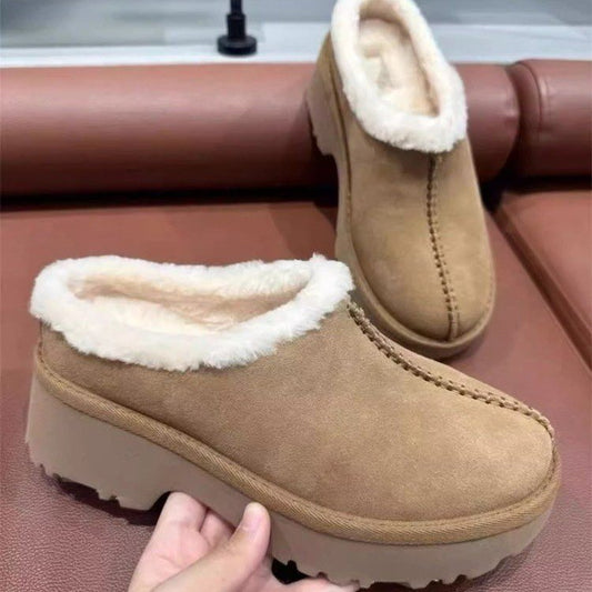 Women's Integrated Platform Fleece Lined For Thick Fluffy Boots