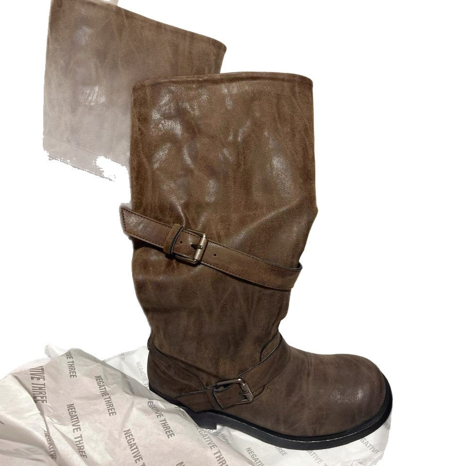 Women's Thick Bottom Tall Knight Fat Big Tube Circumference Boots