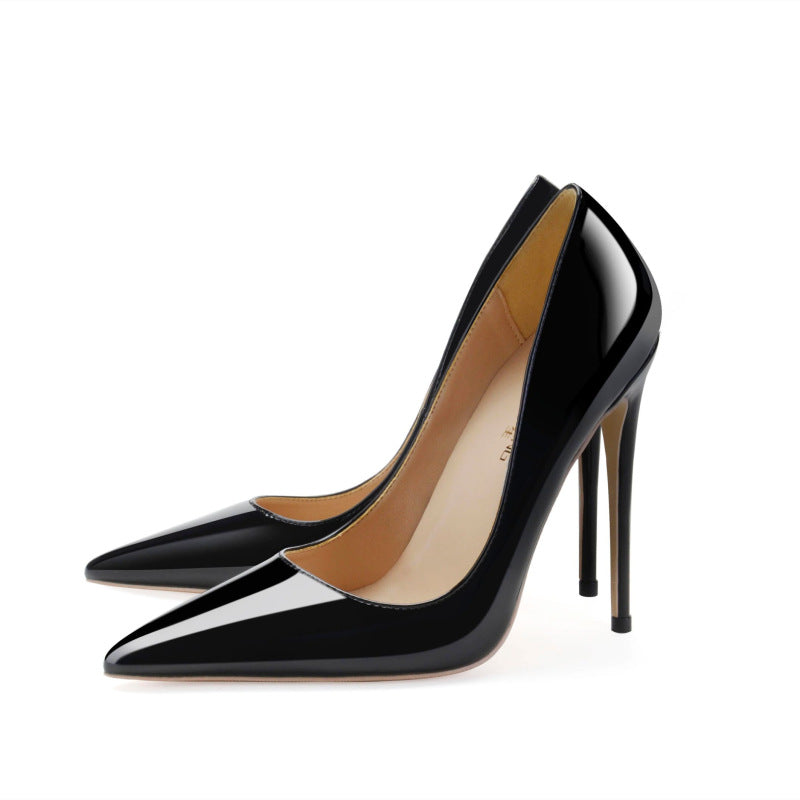 Women's Pointed Stiletto Large Small Size Black Women's Fashion Shoes