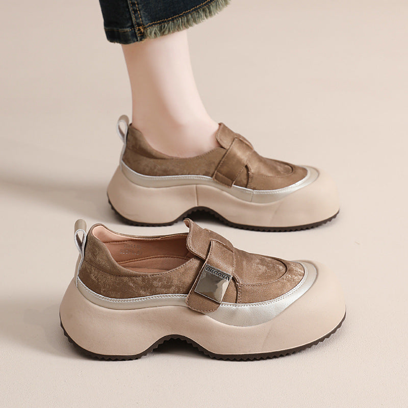 Women's Autumn Fashion Retro Platform Raise The Bottom Lightweight Men's Shoes
