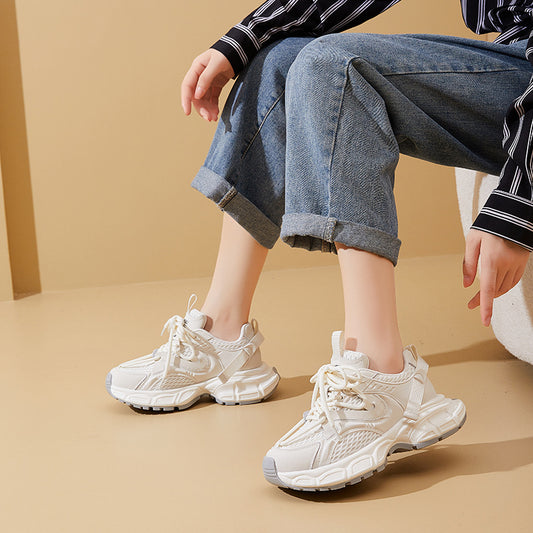 Women's Autumn Platform Clunky Korean Height Increasing Style Sneakers