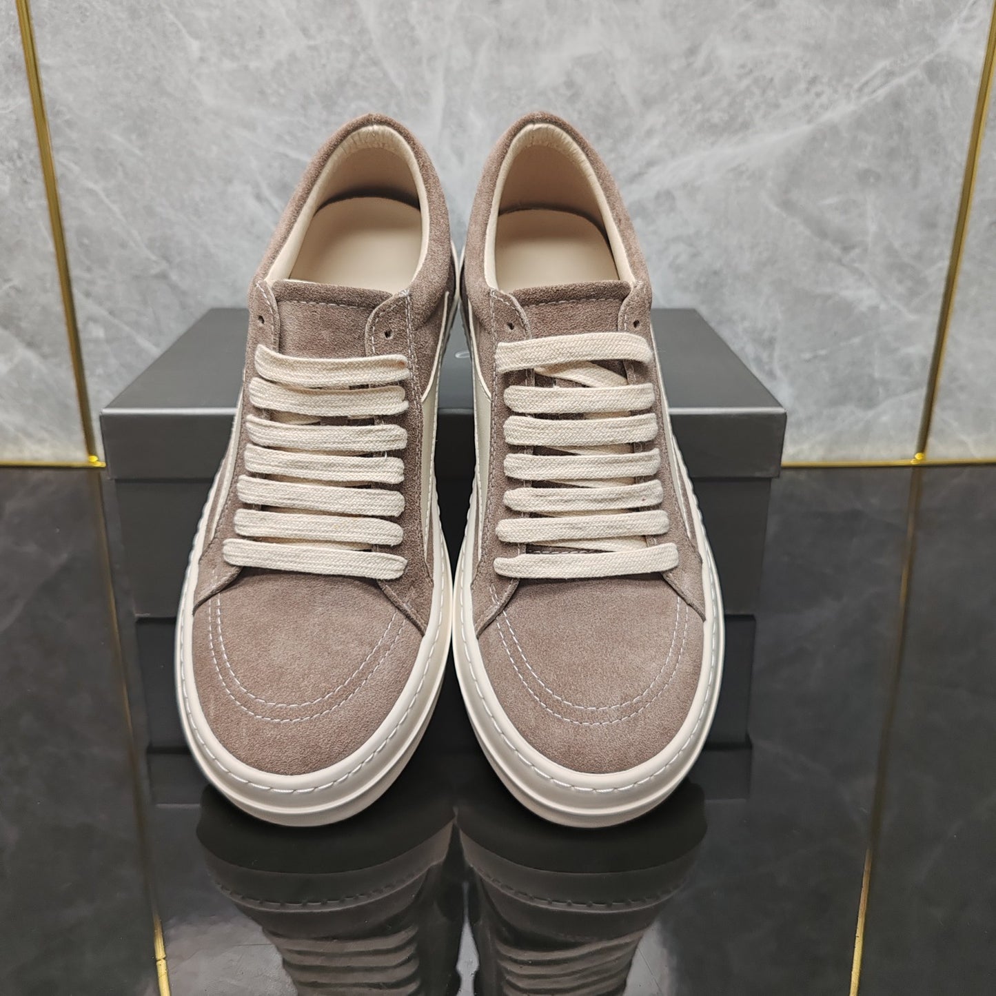 Women's & Men's Brown Small Briefs Cow Suede Trendy Simple Couple Men's Board Shoes