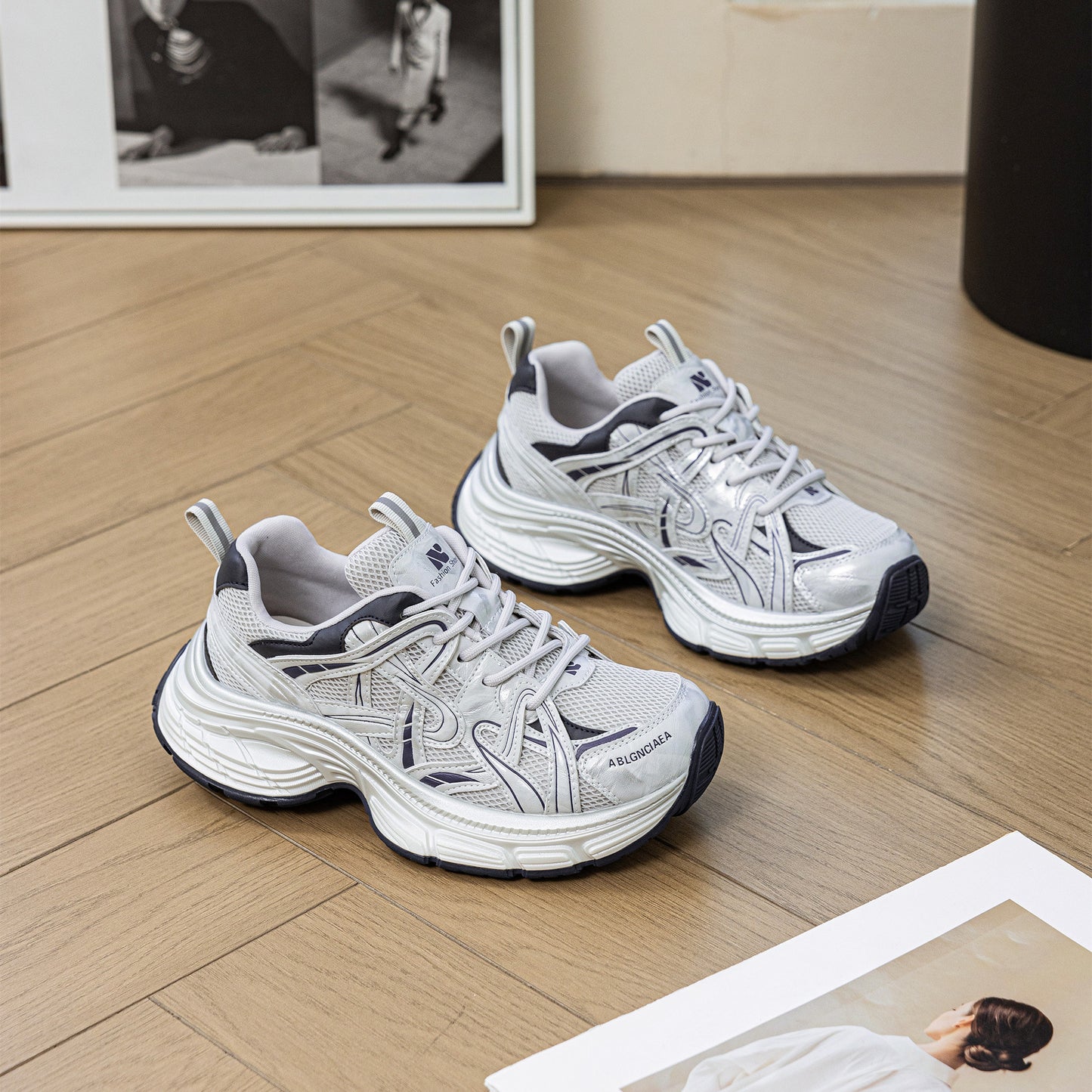 Women's Dad Spring Thick Bottom Jogging Pumps Plus Women's Sports Shoes