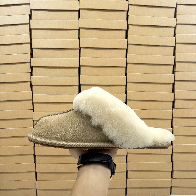 Wool Lazy Furry Home Comfortable Out Star Thin Slippers