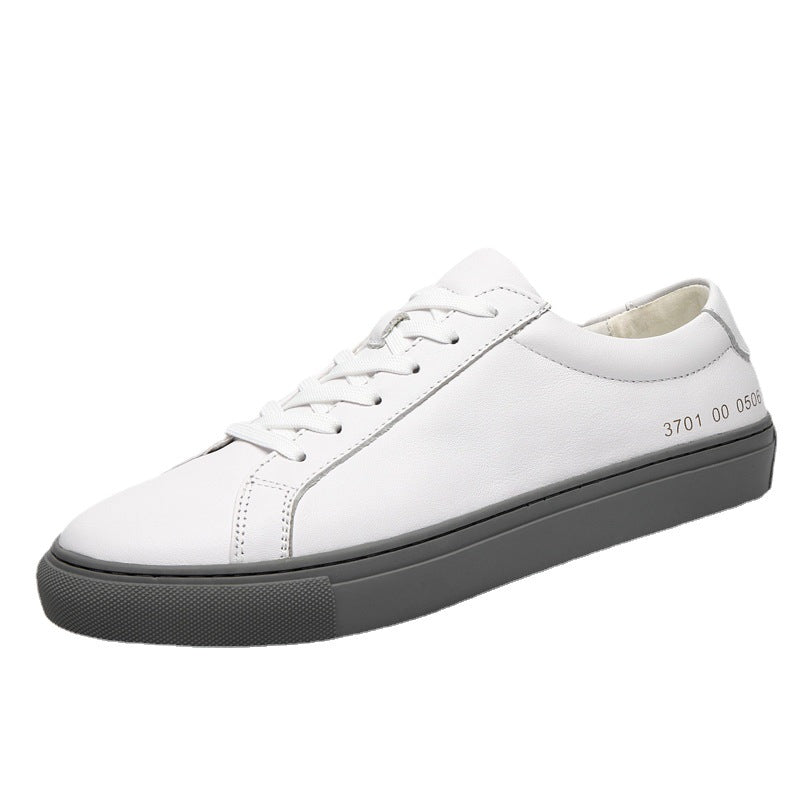 Men's Daily White Cowhide Korean Style Simple Fashion Sneakers