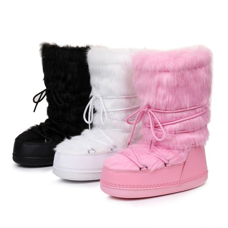 Women's For Winter Thick Bottom Thermal Moon Big Northeast Long Women's Snow Boots