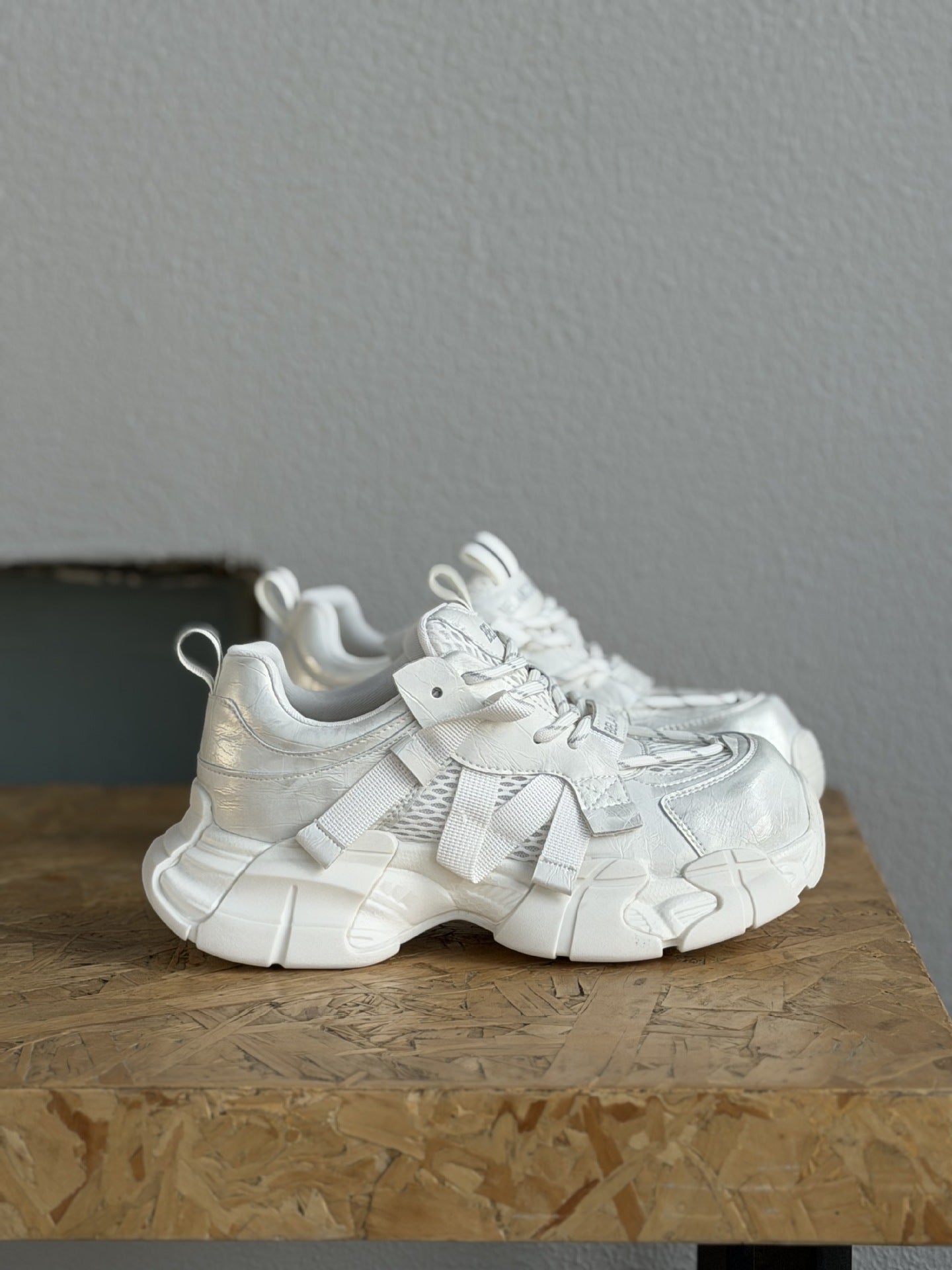 Women's Spring Platform Patchwork Structure Dad Lace Up Sneakers