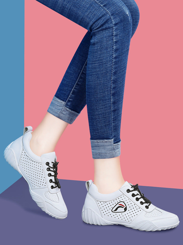 Women's Genuine Versatile White Hollow Mesh Surface Casual Shoes