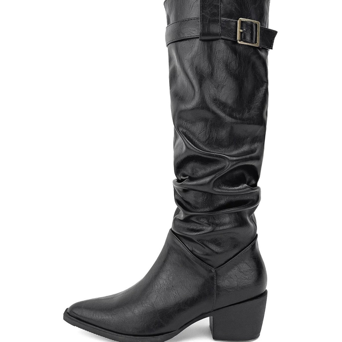 Women's Pleated Pile Style Autumn Retro Minority Thick Boots