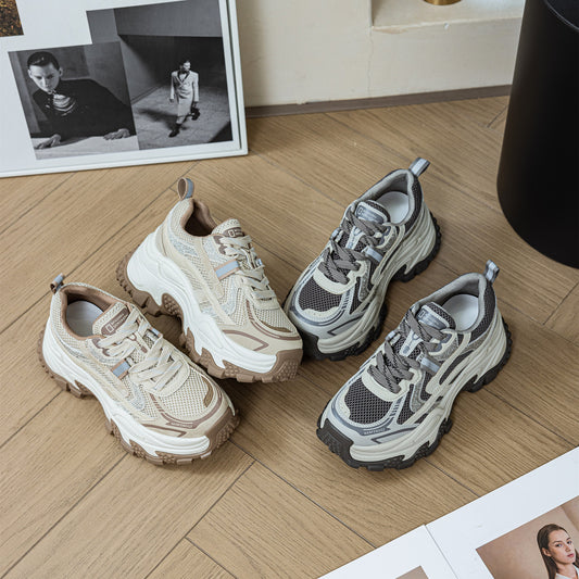Women's Thick Bottom Heightened Daddy Color Matching Women's Casual Shoes