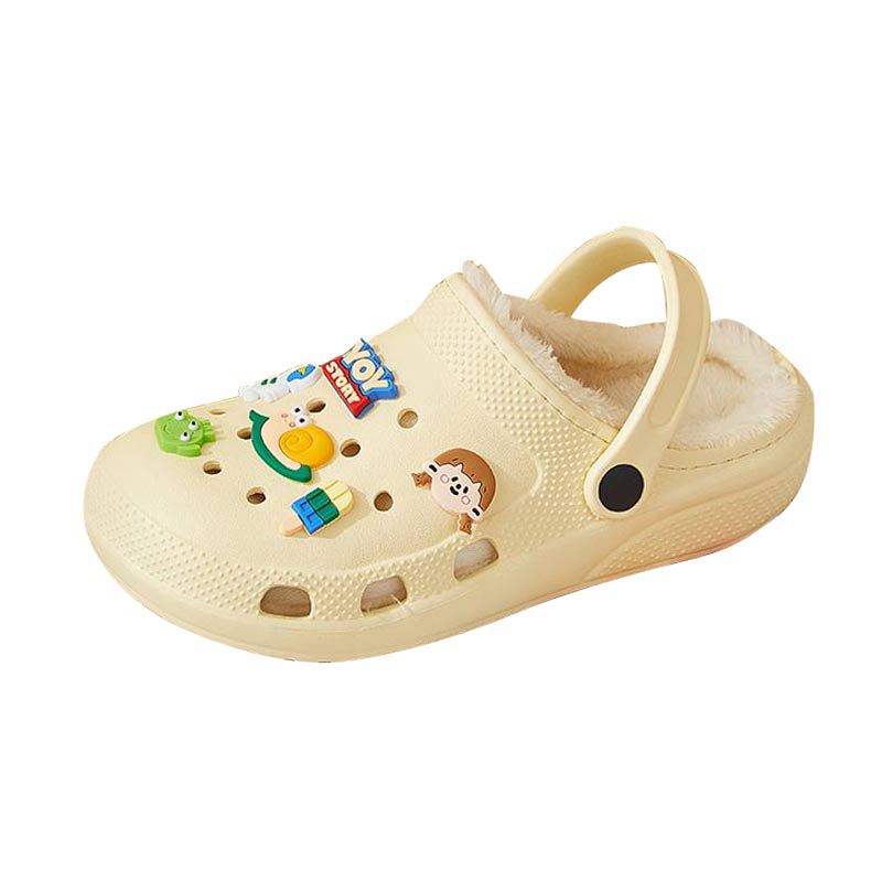 Women's Bottom Fleece-lined Hole Cartoon Cotton Warm Daily Outer Women's Shoes