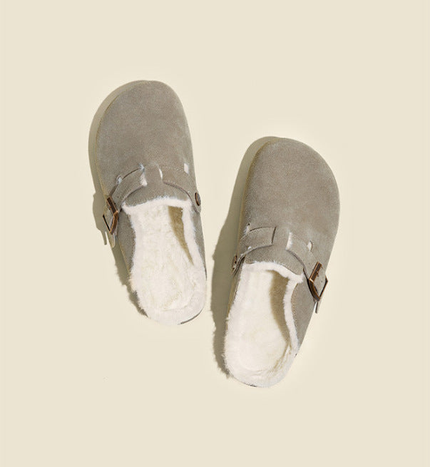 Women's Full Cotton Thick Bottom Fleece-lined Toe Sandals