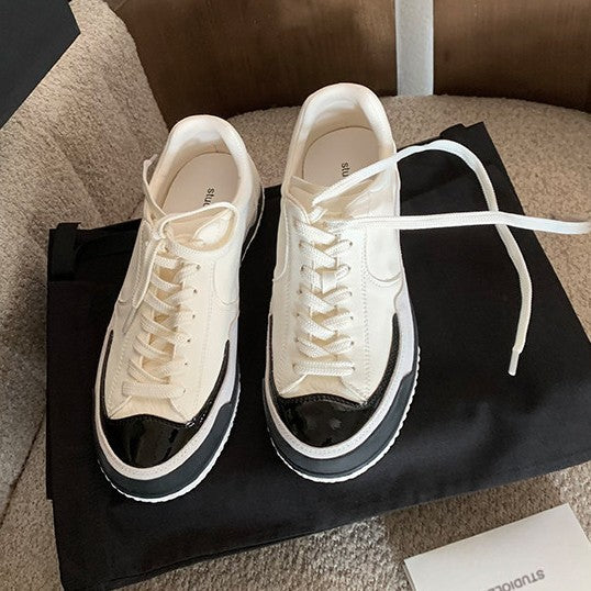 Women's Style Genuine Black White Panda Color Sneakers