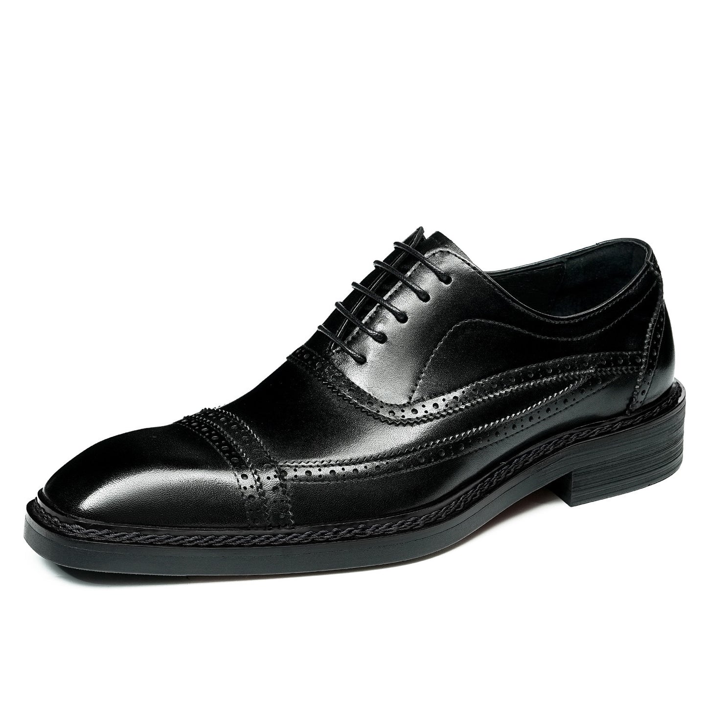 Men's Brogue Formal Wear Norwegian Sewing Oxford Men's Business Leather Shoes