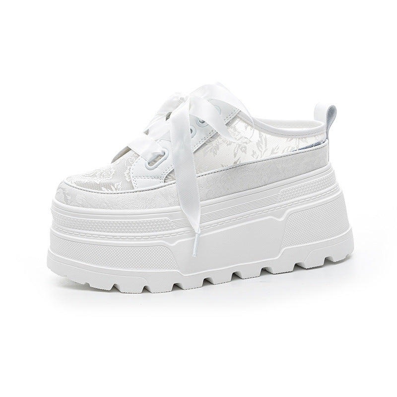 Platform Mesh Surface White Summer Heighten Casual Shoes