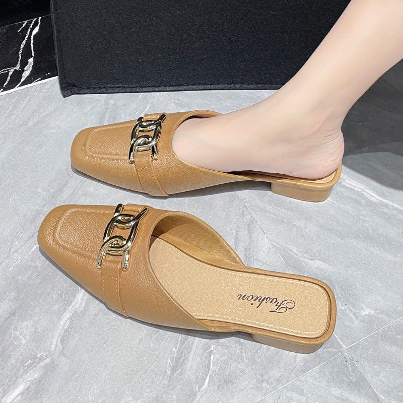 Women's Toe Half Korean Outer Wear Flat Sandals