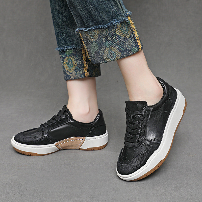 Women's Horse Sports Versatile Handmade White Soft Women's Board Shoes