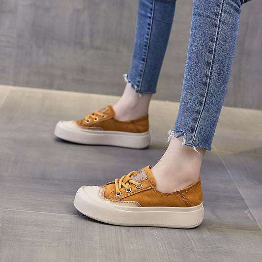 Women's Summer White Thick Bottom Breathable Genuine Women's Shoes