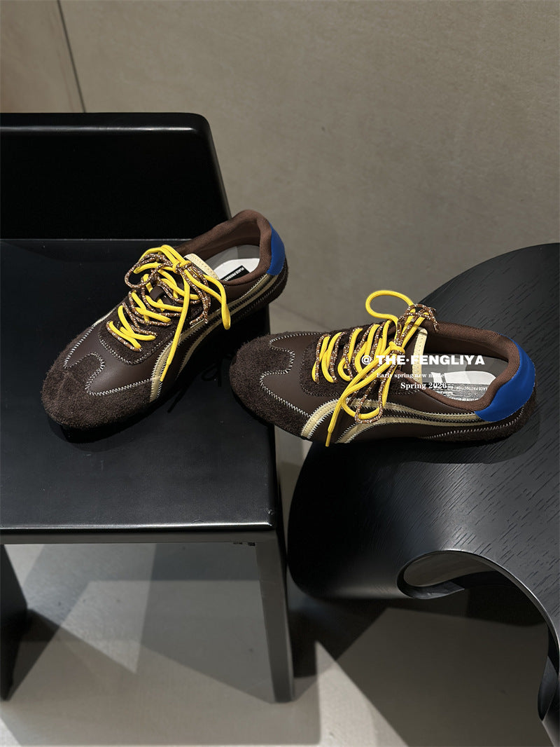 Yuan Spring Versatile Height Increasing Insole Color Matching German Training Women's Sports Shoes