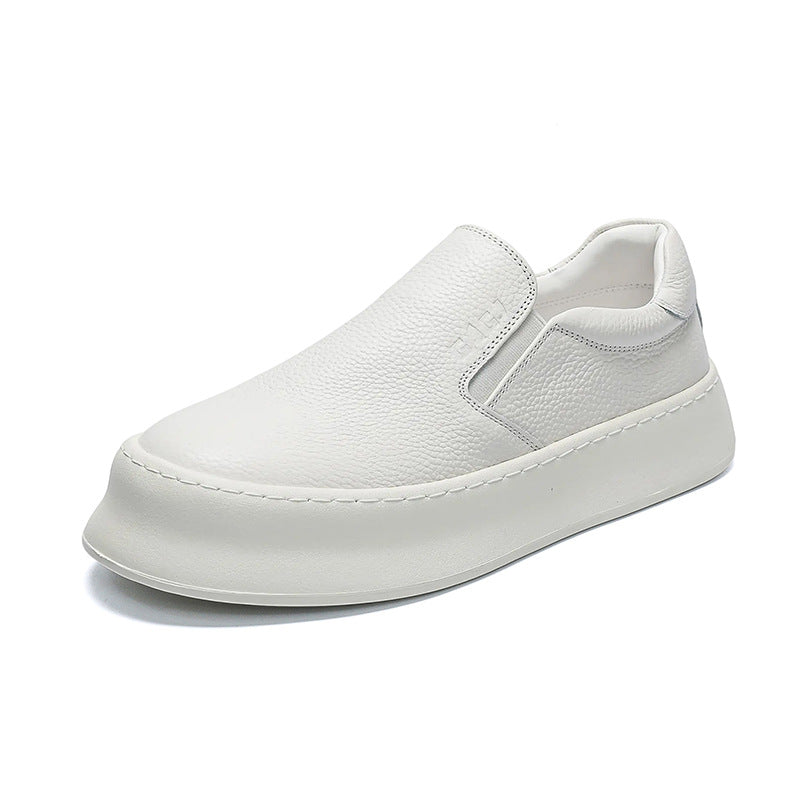 Men's Elevator Board Platform Fashion White Breathable Casual Shoes