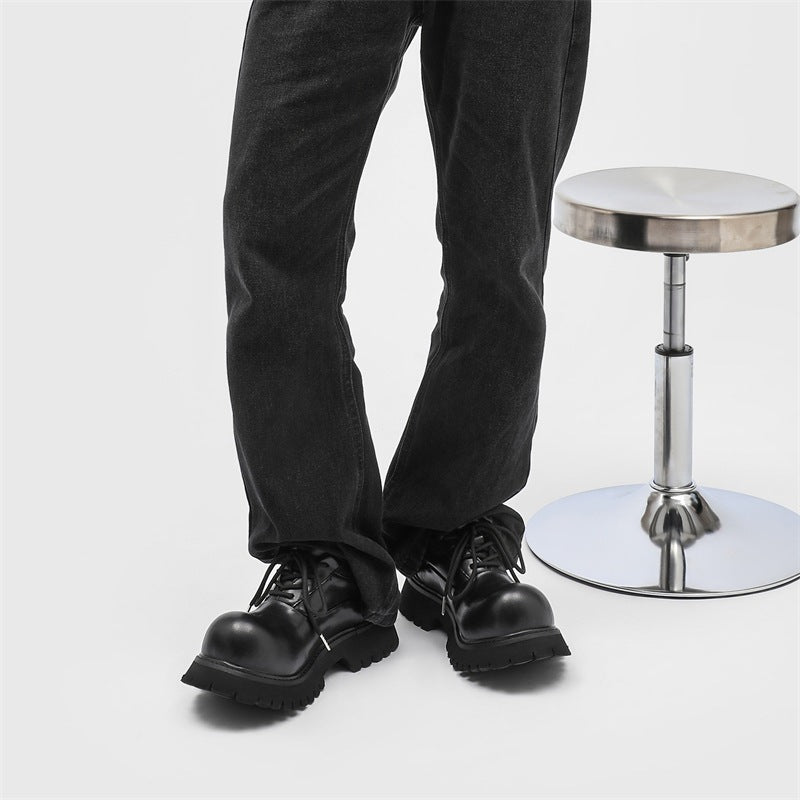 Women's & Men's Couples Platform Mechanical Style High Street Men's Casual Leather Shoes