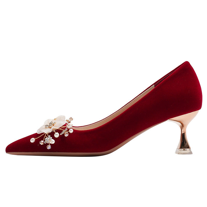 Women's Red Wedding High Stiletto Bridal Plus Women's Shoes