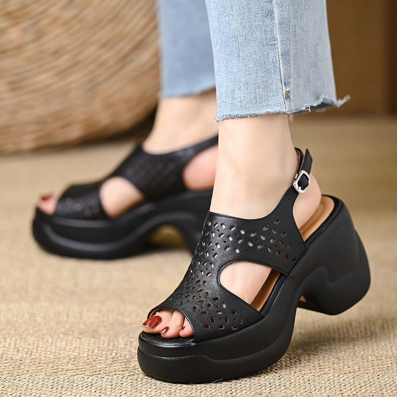 Women's Roman Style Soft Comfortable Out Fashion Strap Platform Sandals
