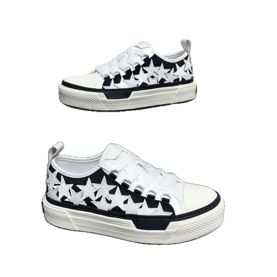 Five-pointed Star Breathable Lace Up Low Sneakers