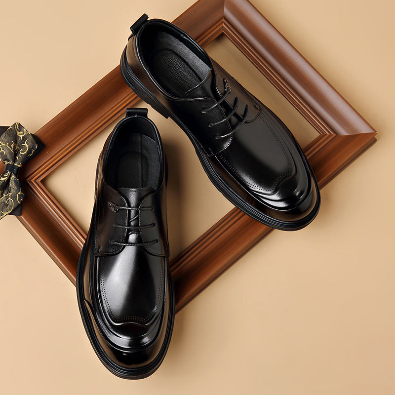 Men's Genuine Breathable Civil Servant Formal Brogue Soft Bottom Men's Casual Leather Shoes