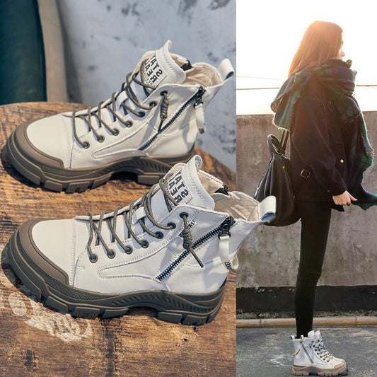 Women's Fashion White Autumn Korean Style Height Women's Board Shoes
