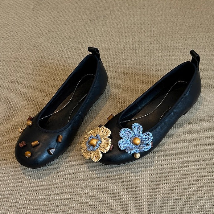 Summer French Flower Shallow Mouth Pumps Fairy Style Women's Fashion Shoes