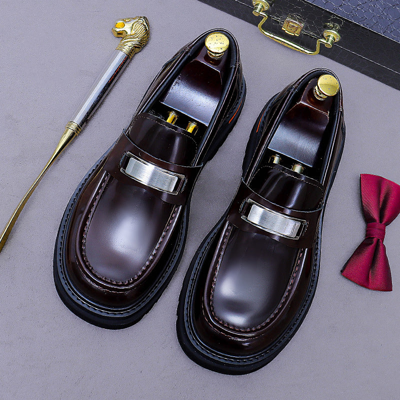 Men's Thick Bottom Lightweight Versatile Cowhide Two Men's Business Leather Shoes