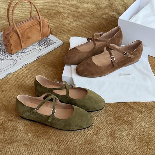Retro Mori Artistic Style Mary Jane Word Buckle Women's Casual Shoes