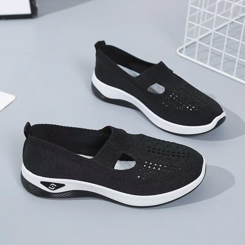 Women's Thick-soled Cloth Old Slip-on Mesh Surface Hollowed Casual Shoes