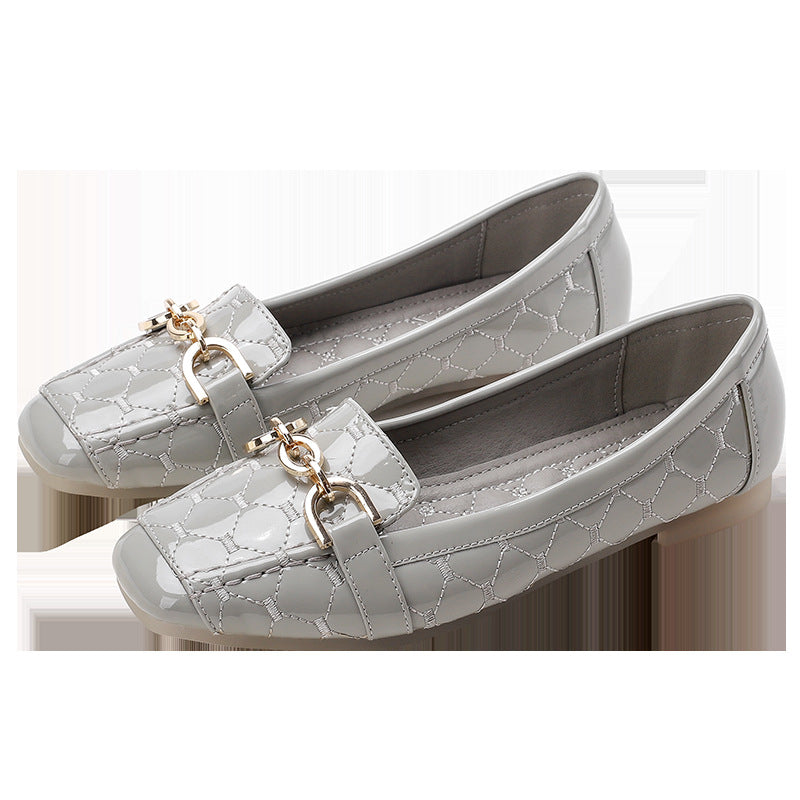 Square Toe Flat Bottom Comfortable Soft Casual Shoes