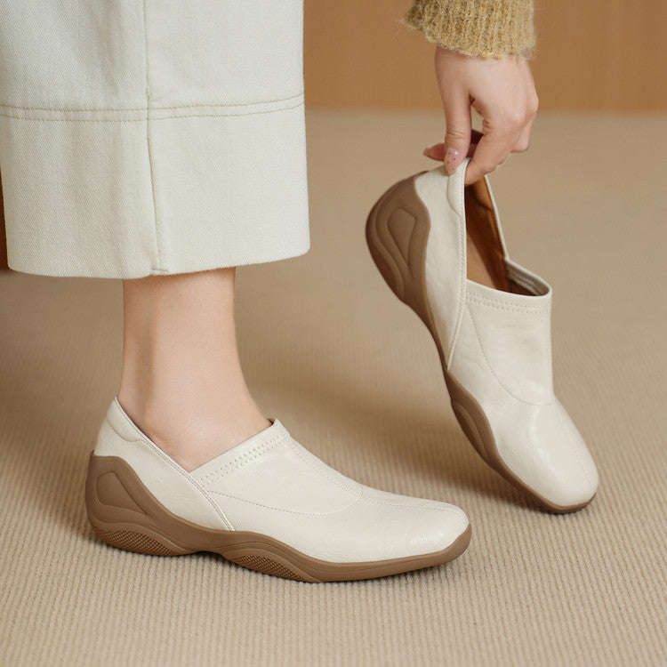 Women's Sheepskin Deep Mouth Pumps One Pedal Sports Women's Fashion Shoes