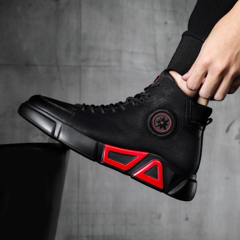 Men's Spring Genuine Korean Style Leisure Dad Fashion Leather Shoes