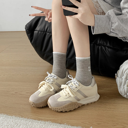 Women's Size Height Increasing Leisure Insole German Training College Style Fashion Women's Casual Shoes