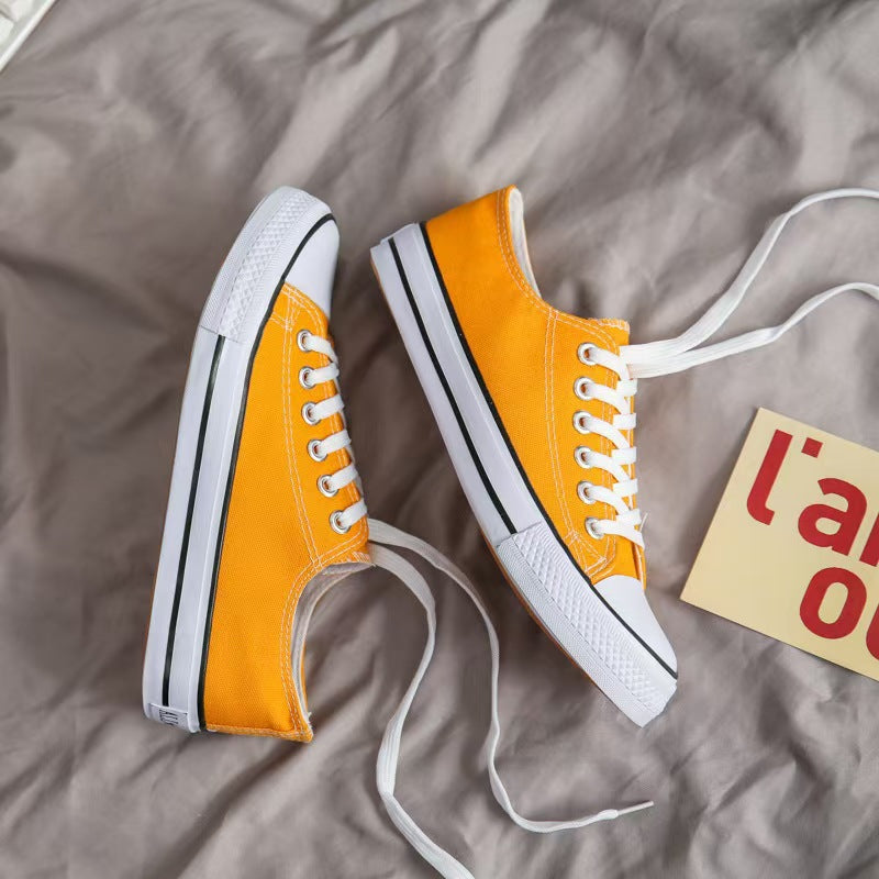 Breathable Versatile Basic Classic Trendy Solid Women's Canvas Shoes