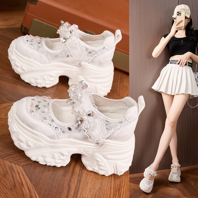 Women's Thick-soled Mary Jane Summer Velcro Ornament Women's Shoes