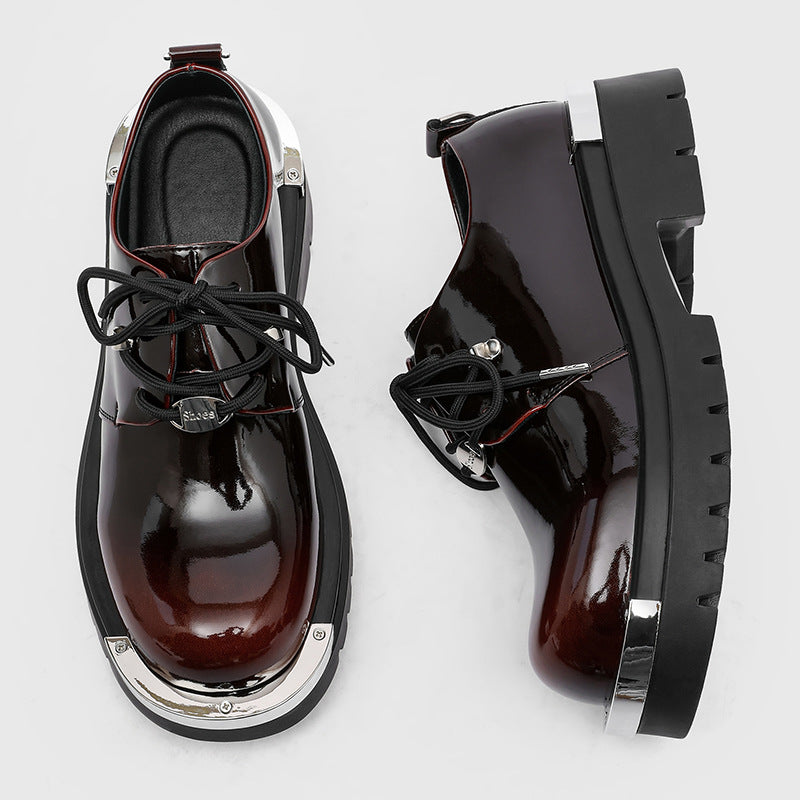 Men's Increasing Derby American Big Toe Thick Men's Casual Leather Shoes