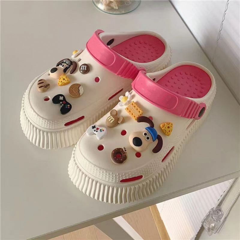 Beach Cartoon Cute Platform Two-way Summer Women's Shoes