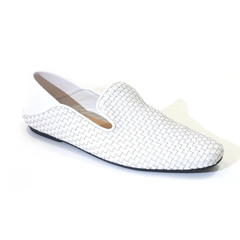 Weave Vintage Italian Classic Square Head British Women's Casual Shoes