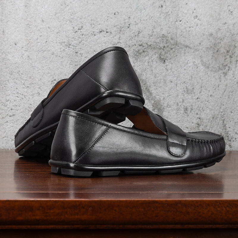 Men's Spring Genuine Soft Bottom Slip-on Fashion Loafers/doug Shoes