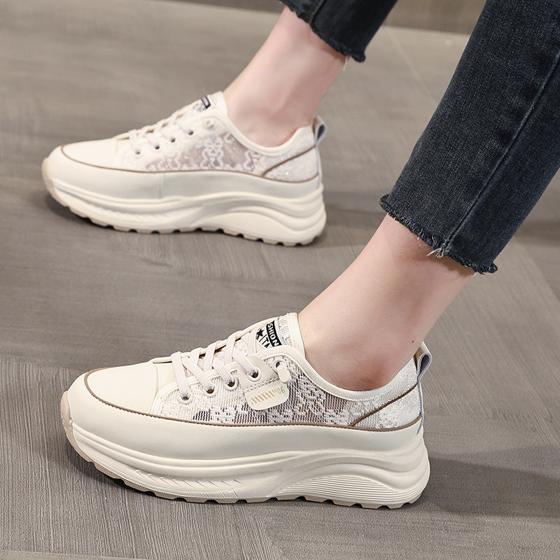 Women's Thick-soled White With Foam Sole Slip-on Muffin Cortez Genuine Women's Casual Shoes