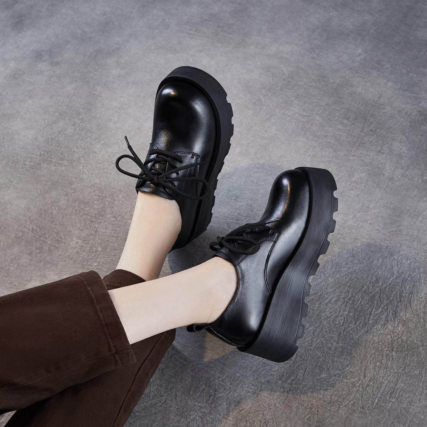 Women's Autumn American Retro Derby Thick-soled Big Toe Women's Casual Shoes