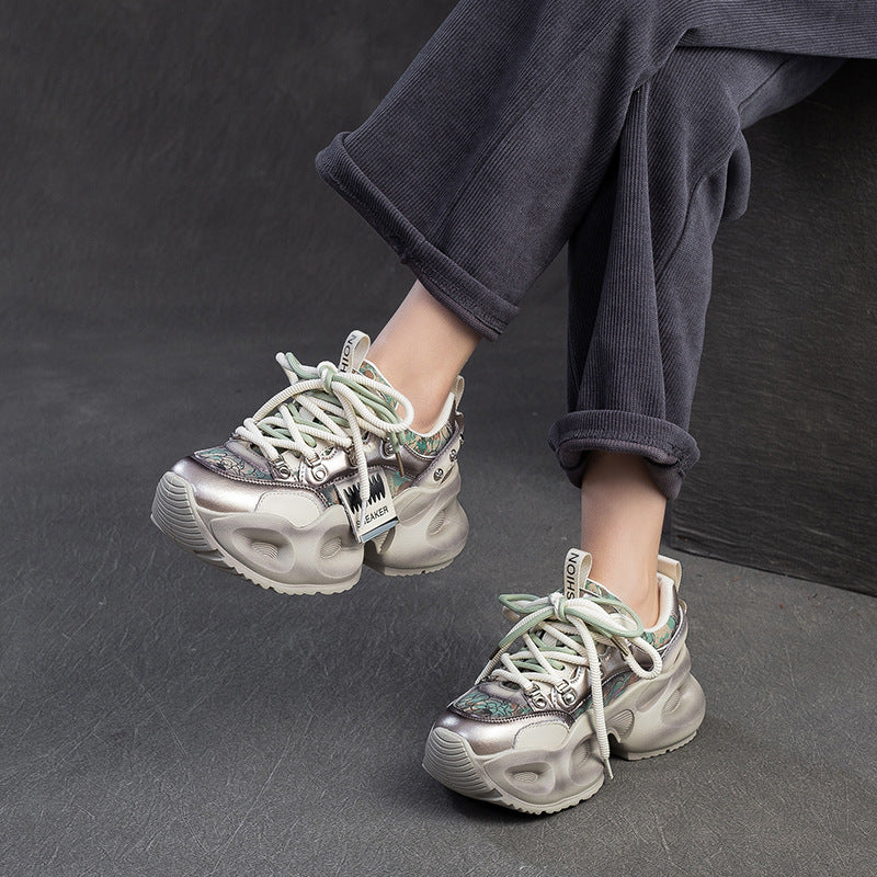 Women's Distressed Fried Street Dad Sports Style Casual Shoes