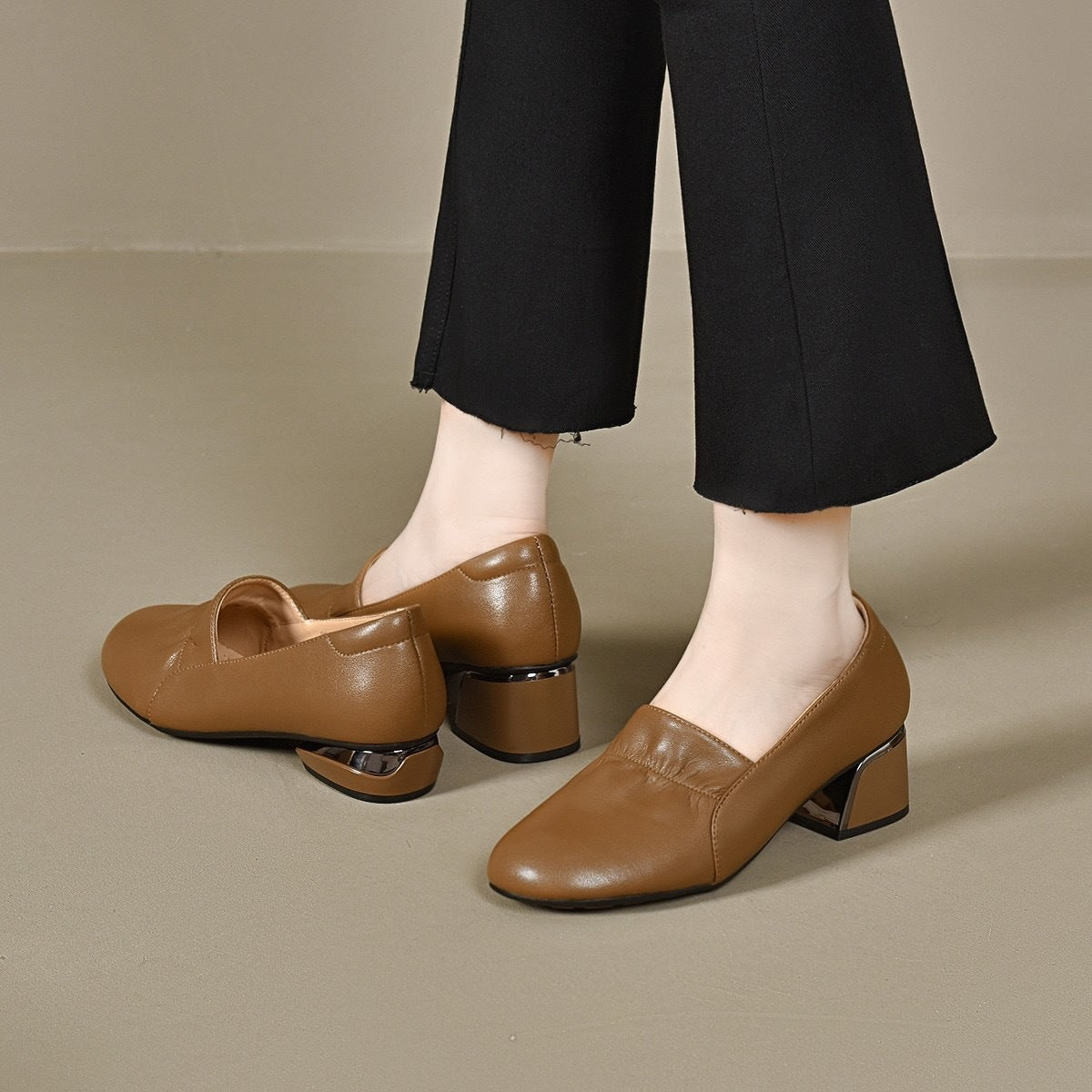 Women's Spring Authentic High Pointed Toe Chunky Women's Fashion Shoes